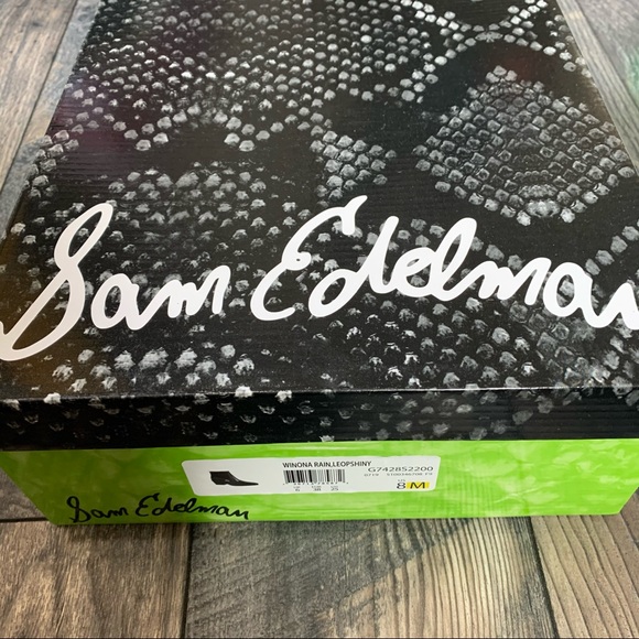 New! Sam Edelman Winona Leopard Rain Booties Sz 8 - Picture 4 of 4